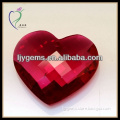 Checker cut heart shape synthetic ruby prices